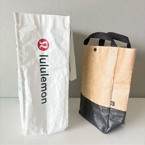 Lot of 2 Lululemon Large Reusable Shopping Tote Bags 15x13” & Small 12x10” ~Used